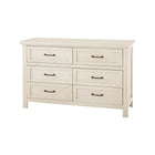 Brushed White Wood Stella Baby Westin 6 Drawer Dresser - Angled View | Bambi Baby
