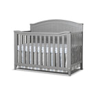 Gray Wood Sorelle Fairview 4-in-1 Convertible Crib - Three-Quarter Front View on White | Bambi Baby