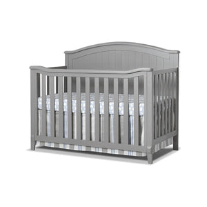 Gray Wood Sorelle Fairview 4-in-1 Convertible Crib - Three-Quarter Front View on White | Bambi Baby