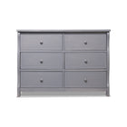 Gray Wood Sorelle Princeton Elite Double Dresser - Six Drawer Front View | Bambi Baby