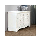 Vintage White Solid Hardwood Pali Enna Double Dresser - Front Angle in Nursery | Bambi Baby