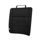 Black Quilted Clek Kick-Thingy Seat Back Protector - Flat Lay with Strap Loop | Bambi Baby