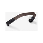 Mid Brown Leatherette Joolz Aer2 Foldable Bumper Bar with Black Hardware - Angled Product View | Bambi Baby