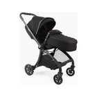 Black Quilted DFY R1 Footmuff on Full Stroller - Three-Quarter Front View | Bambi Baby