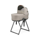 Astral Taupe PEG Perego Culla Flex Bassinet with Stand for Veloce Vivace - Front Angled View | Bambi Baby