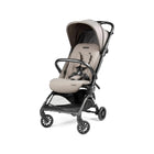 Misty Beige PEG Volo Lightweight Travel Stroller - Three-Quarter Front View | Bambi Baby