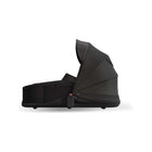Black mima Creo Bassinet with Extended Canopy - Side Profile with Latch Detail | Bambi Baby