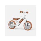 White & Tan mima Zoom Balance Bike - 3/4 Angle View, Toddler First Bike | Bambi Baby