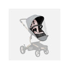 Clear Transparent Rain Cover on mima Xari Max Seat - Front 3/4 View with Pink Insert | Bambi Baby