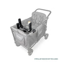 Black WonderFold W4 Car Seat Adapter Installed in Grey Stroller Wagon - Angled View | Bambi Baby