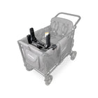 Black WonderFold W2 Car Seat Adapter installed in grey stroller wagon - Overhead Angled View | Bambi Baby