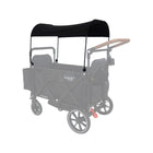 Black Larktale Caravan Sun Topper Canopy - 3/4 Angle Installed on Wagon | Bambi Baby