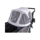 Grey Mesh Summer Canopy - Angled Close-up Showing Ventilation Windows on Caravan | Bambi Baby