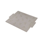 Gray Silicone Non-Slip Mat - Angled Flat Lay Showing Wing Tabs and Footprint Pattern | Bambi Baby