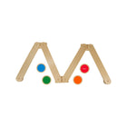 Natural Wood Learn N Balance Beam Set with 4 Colorful Stepping Stones - Side View | Bambi Baby