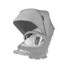 Fog Grey Orbit Baby G5 Stroller Canopy UPF 50+ Sunshade - Angled Overhead View | Bambi Baby