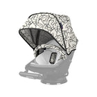 Orbit Baby G5 Squiggle Sun Canopy - Angled View on Stroller Seat, Black on Ivory | Bambi Baby