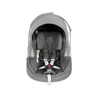 Grey Merino Wool Infant Car Seat Liner - Installed Front View | Bambi Baby