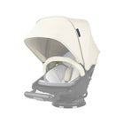 White Orbit Baby G5 Stroller Canopy Partially Extended on Seat - Angled Side View | Bambi Baby