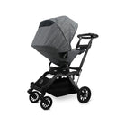 Melange Grey Orbit Baby G5 Stroller Canopy - Full Stroller Three-Quarter View on Black Frame | Bambi Baby