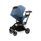 Melange Navy Orbit Baby G5 Stroller Canopy on Black Frame - 3/4 Rear View | Bambi Baby