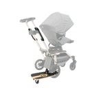 Natural Wood Orbit Baby Sidekick Stroller Board Attached to Grey Stroller - Angled Side View | Bambi Baby