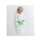 White Swaddelini The Gift Sleep Sack on Newborn - To Dad From Mom Tag Detail | Bambi Baby