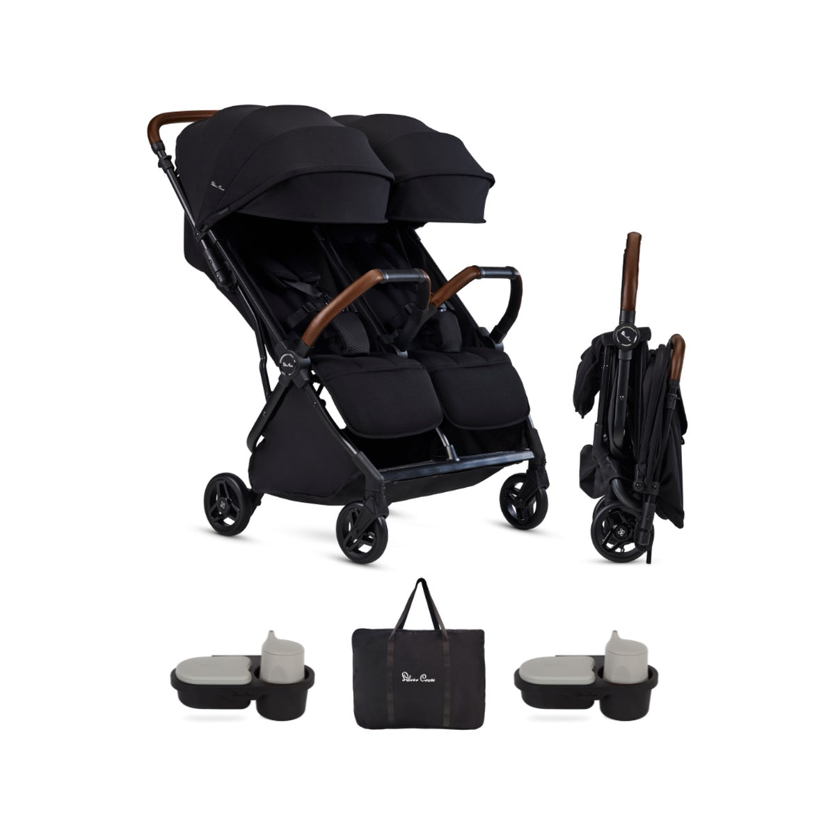 Silver Cross Jet Double Stroller Accessory Bundle - Black- Bambi Baby