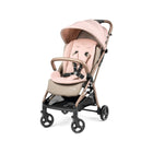 Blush Pink PEG Volo Mon Amour Lightweight Travel Stroller with Rose Gold Frame - 3/4 View | Bambi Baby