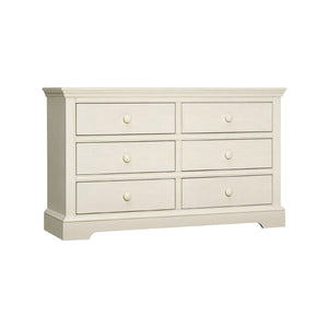 Chalk Solid Wood Westwood Hanley 6 Drawer Nursery Dresser - Front 3/4 View | Bambi Baby