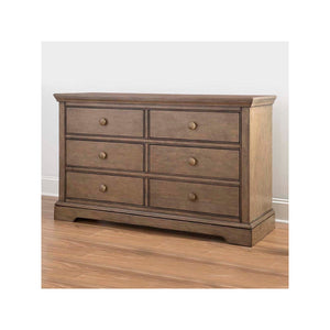 Cashew Solid Wood Westwood Hanley 6 Drawer Nursery Dresser - 3/4 Angle in Room Setting | Bambi Baby
