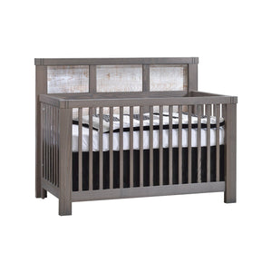 Grigio White Bark Natart Rustico Convertible Crib - Three-Quarter View | Bambi Baby