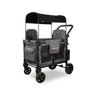 Charcoal Gray WonderFold W2 Elite Pro Stroller Wagon - 3/4 Front View with Canopy | Bambi Baby