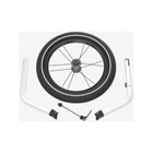 Thule Chariot Double Jog Kit White Aluminum Arms and 16in Wheel - Top-Down Flat Lay | Bambi Baby
