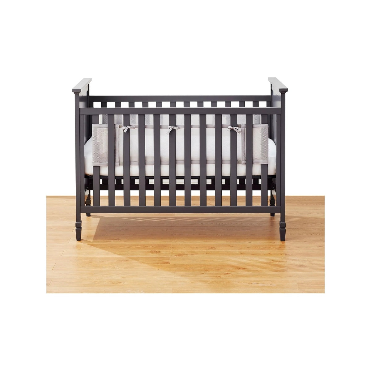 Halo Breathable Mesh Crib Liner for Full Sized Solid End Crib - White- Bambi Baby