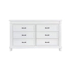 Pure White appleseed Rowan Double Dresser with Black Hardware - Front View Silo | Bambi Baby
