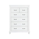 Pure White Wood Rowan Tall Dresser - Straight Front View | Bambi Baby