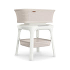 Sand Mesh UPPAbaby Soma Smart Bassinet Charlie in Charlie Colorway - Front View on White Stand | Bambi Baby