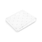 White Grey Diamond Print Waterproof Mattress Cover Unfolded - Angled Side View | Bambi Baby