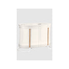 White Mesh BabyBjörn Baby Crib in Crib Mode with Natural Wood Legs - Side Angle | Bambi Baby