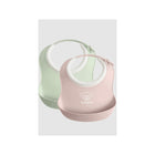 Powder Pink & Powder Green BabyBjörn Small Baby Bibs 2-Pack - Front View | Bambi Baby