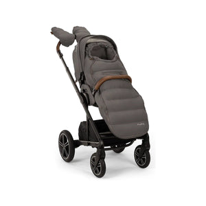 Granite Quilted Nuna Winter Stroller Footmuff with Mittens on MIXX Next - Side View | Bambi Baby