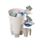 Taupe Shnuggle Bath Accessories 4-Piece Bundle - Exploded Parts View with Star Rinse Cup | Bambi Baby