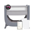 Dove Grey Shnuggle Air Lite Bedside Crib with Waterproof Sheet Set - Junior Design Awards Gold 2024 | Bambi Baby