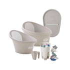 Taupe Shnuggle Newborn-to-Toddler Bath Bundle with Two Tubs, Changing Mat & Toys - Spread View | Bambi Baby