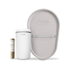 Taupe Shnuggle Changing Essentials Kit - Flat Lay with Diaper Pail, Squishy Mat & Better Bag Liners | Bambi Baby