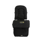 Black Fleece Valco Snug Footmuff - Open Flat Lay View | Bambi Baby