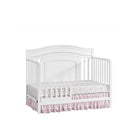 White Oxford Baby Briella 4-in-1 Convertible Crib - Toddler Bed with Pink Floral Bedding | Bambi Baby