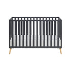 Snow White Wood 3-in-1 Convertible Nursery Crib with Natural Wood Legs - Front View | Bambi Baby