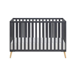 Snow White Wood 3-in-1 Convertible Nursery Crib with Natural Wood Legs - Front View | Bambi Baby
